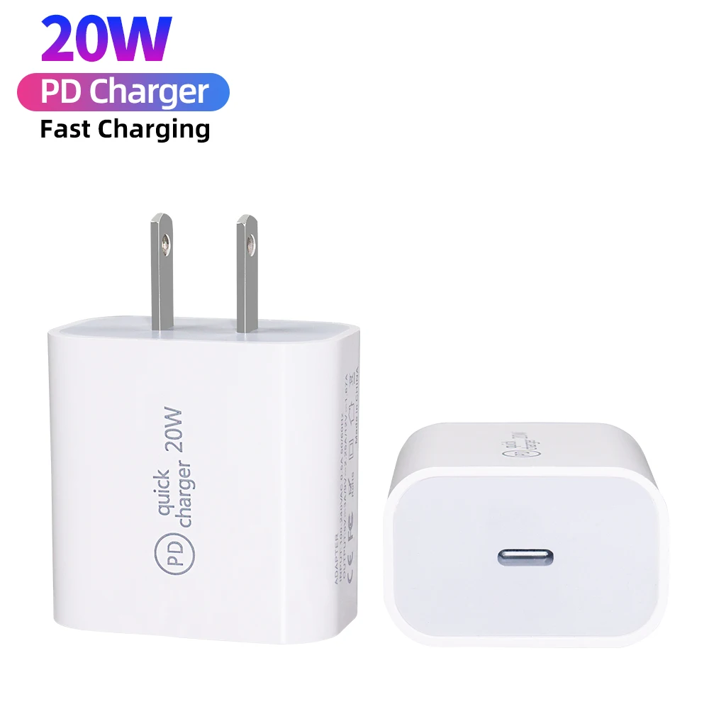 

2021 Latest Style For iPhone 20W 18W Mobile Phone Charger PD 3.0 Type-C Port For Apple Super Fast Travel Adapter, White