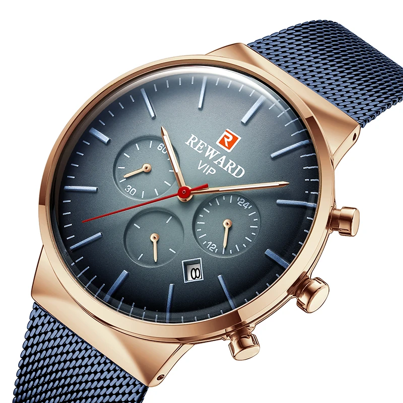 

Reward Vip Watches men Luxury Wrist Quartz Watch Sport Casual Chronograph 3ATM Waterproof Analogue Mens Style Watches Montre