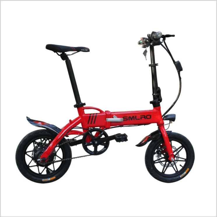 

SMLRO 14EF Hot Style 36V 250W 14Inch Small Tires Electric Folding Bike 3 Levels Control Foldable Electric Bicycle For Kit Adult