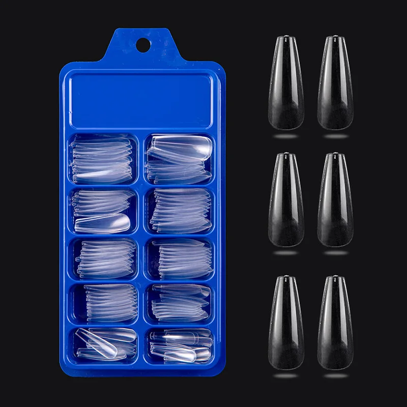 

Gel X Nails Extension System Full Cover Sculpted Clear Stiletto Coffin False Nail Tips