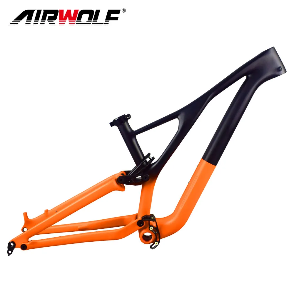 

AIRWOLF New Full Suspension Bike Frame T1100 Carbon Mountain Bicycle Frame 148*12MM Boost MTB Cycling Frame BSA Bicycle Parts