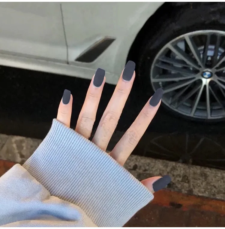 

Grey black press on nails bulk nail glue press ons cheap press on nails