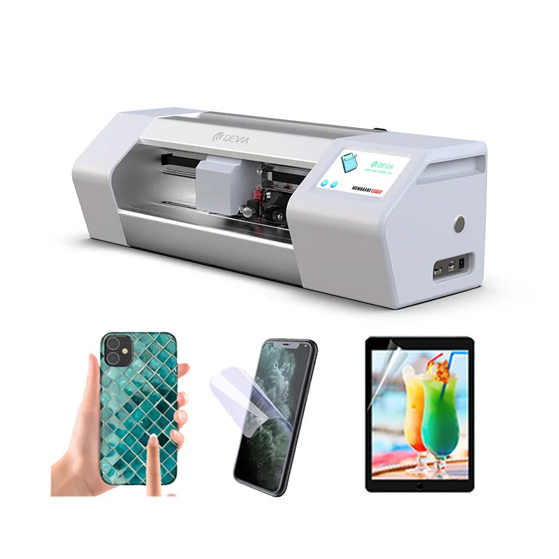 

Devia Customized Fully Automatic Mobile Phone Screen Protector Cutting Tpu Hydrogel Film Skin Sticker Cut Plotter Machine, White