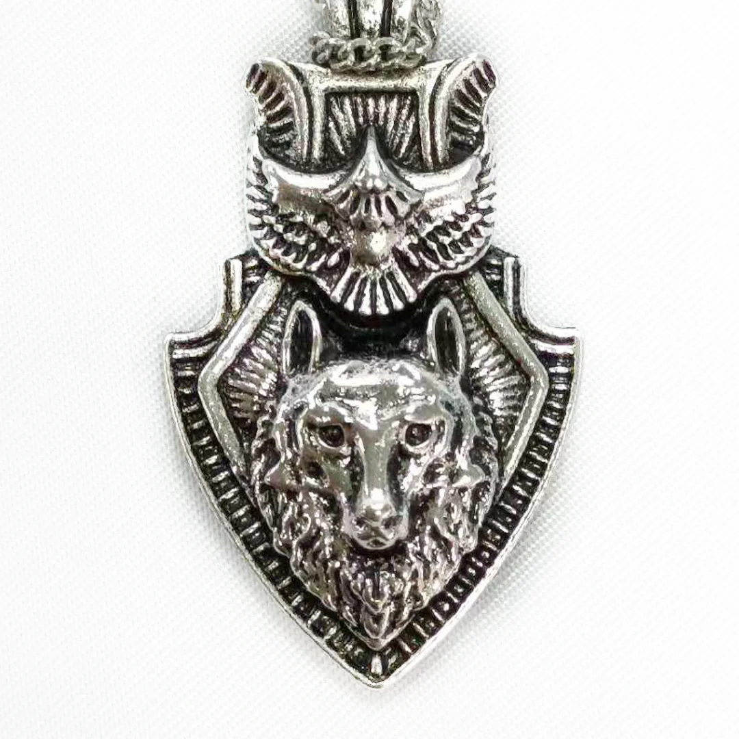 

Zinc Alloy Jewelry Necklace Viking Boy Amulet Eagle Wolf Necklace