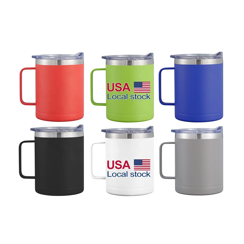 

12 oz Coffee Mug US Warehouse Stocks Bottle Multiple Colors SUS 304 Material Double Wall Insulated Logo Copper Mug Tumbler, Black, blue, green, gray red, white.