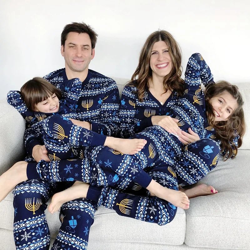 

Wholesale children matching outfit santa striped holiday matching family christmas pajamas
