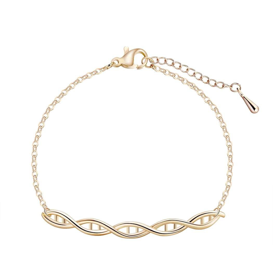 

Sliver Gold Color Science DNA Shape Bracelet & Bangle For Women Chemistry Molecule Statement Jewelry Maxi Accessaries, Rose gold,silver ,18k gold
