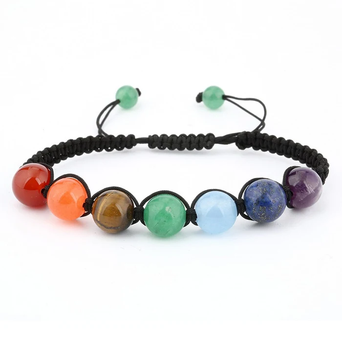 

7 chakra reiki natural stone adjustable women healing crystal beaded bracelet, As photos shows