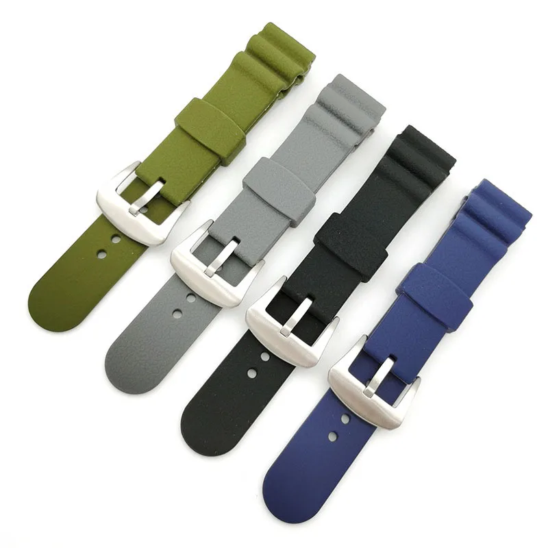 

New Pattern Premium Sports Silicone Strap  Brand Rubber Watch Bands With All Brushed Buckle