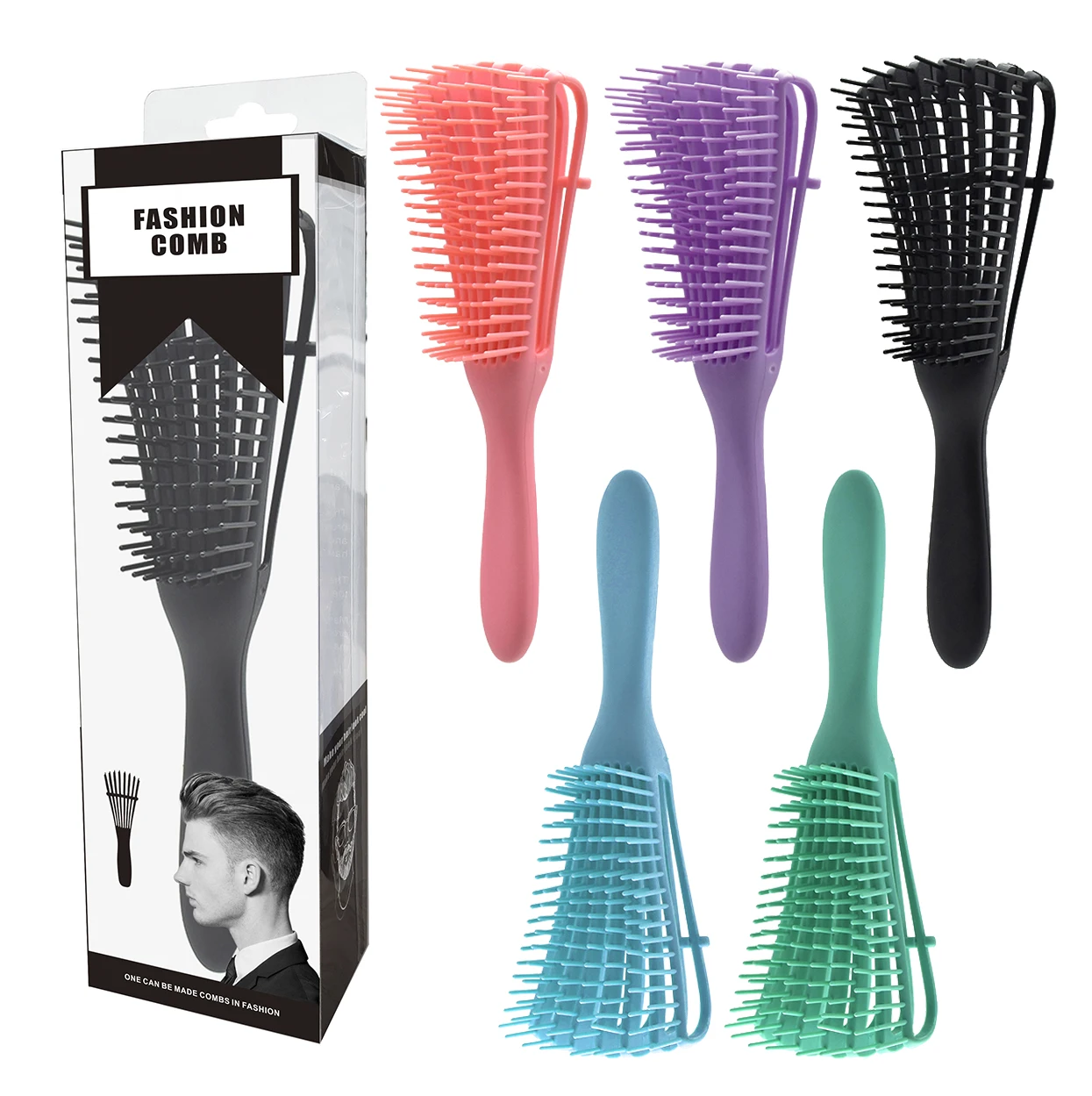 

Hair Brush Scalp Massage Comb Detangle Hairbrush Wet Curly Health Care Comb for Salon Hairdressing Styling Tool, Black