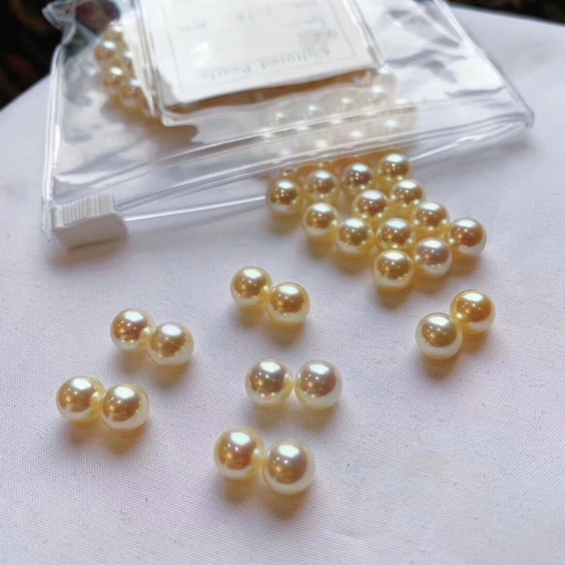 

mini high quality jewelry making light gold loose seawater japan akoya pearl