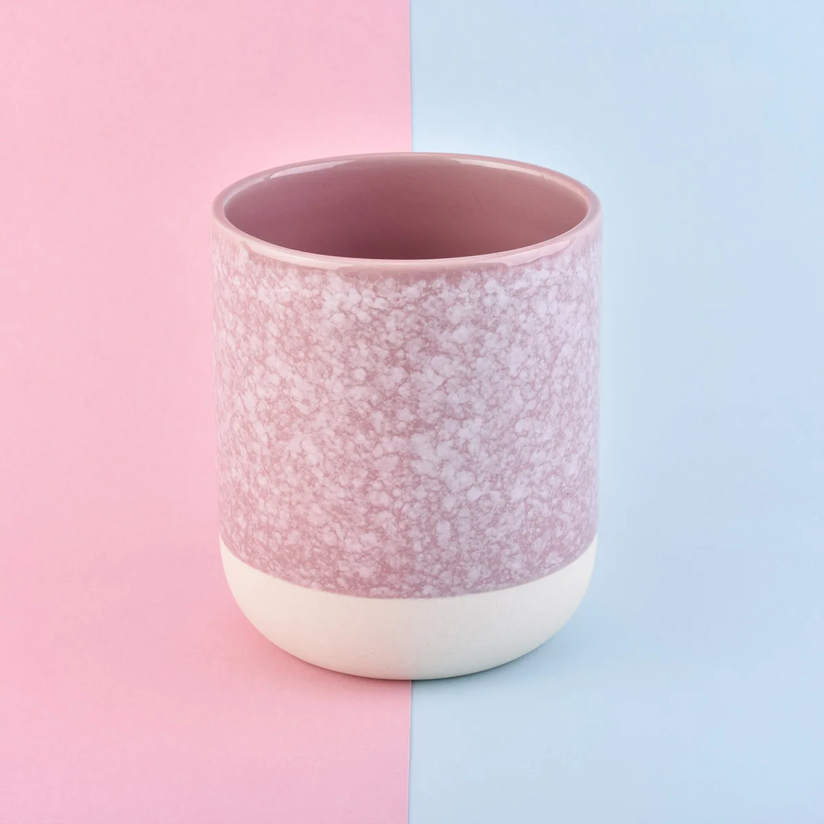 pink ceramic candle jar