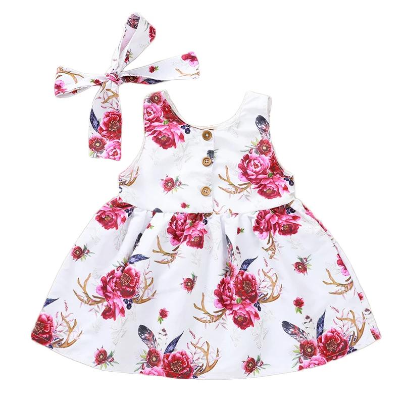 

New design hot sale lovely wholesale cute 3 year old print kids clothes summer children casual cotton girl dress