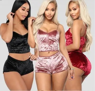 

2021 Embroidery Custom Logo Fashion Women Sleepwear Mature Sexy Ladies Lingerie Nightwear Velvet 2 Set Pajamas