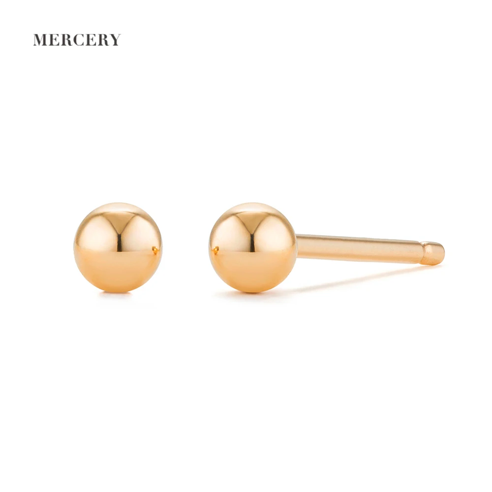 

Mercery Whosale Stud 14 Karat Anting-anting Gold Earring Aretes CC 14K Gold Solid Jewelry Fashion Gold Statement Earrings