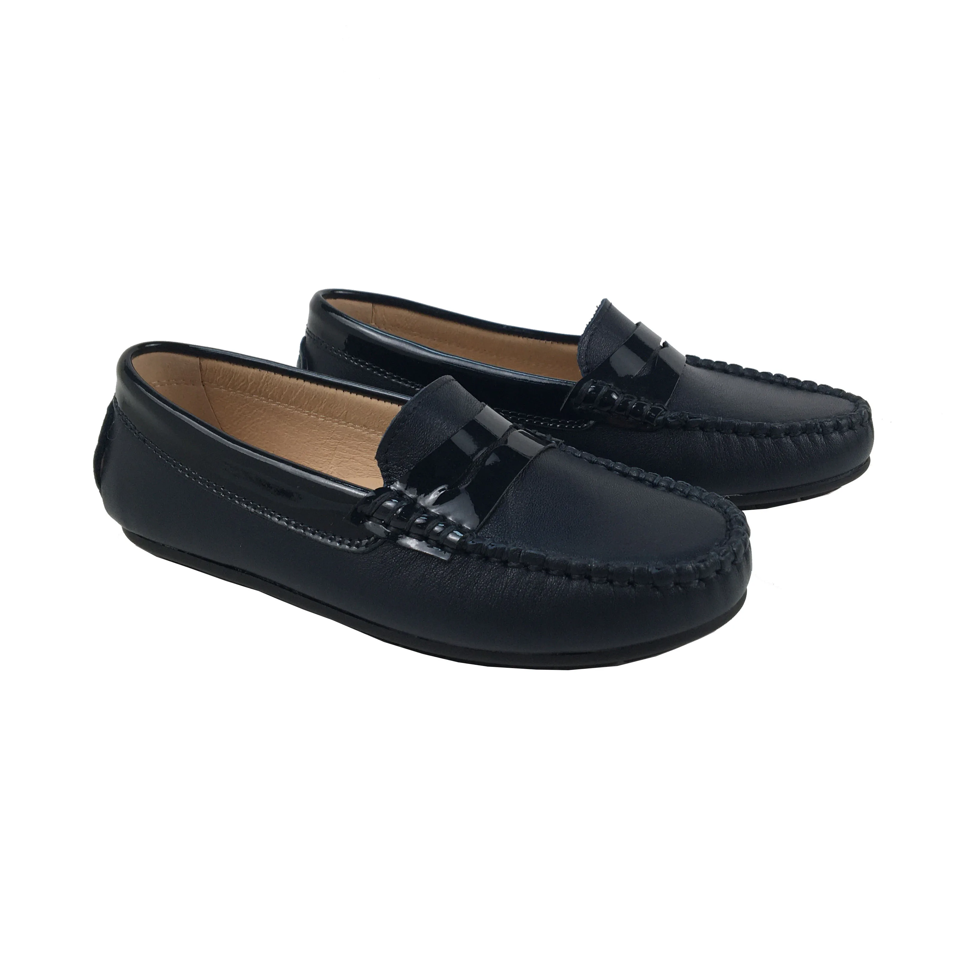 

2021 New Children's casual shoes black patent shoes kids School Leather Breathable soft bottom kids dress shoes