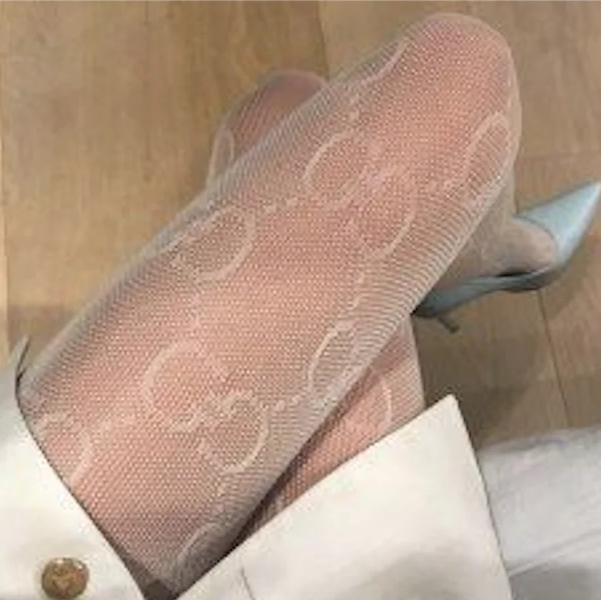 

Super quality fishnet tights pantyhose custom print popular tights pantyhose sexy women gg fishnet tights
