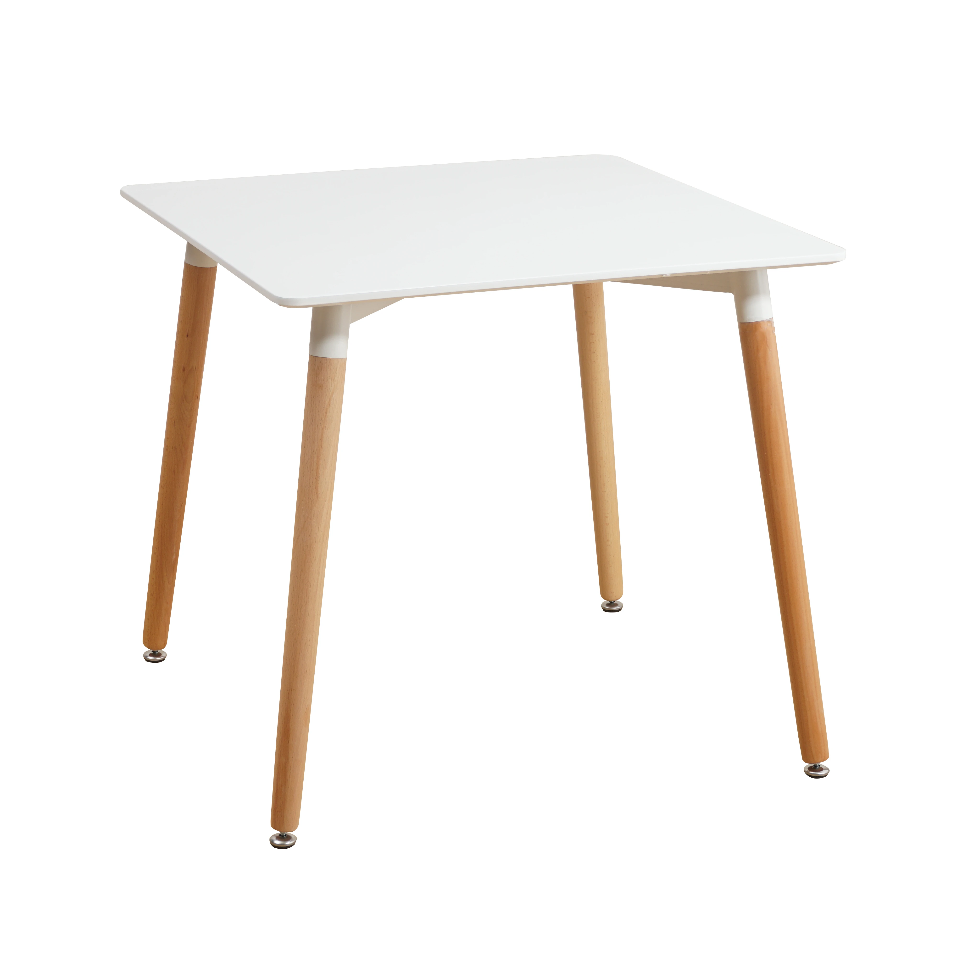 Dining Table White Modern Square Table With Wood Legs For Coffee