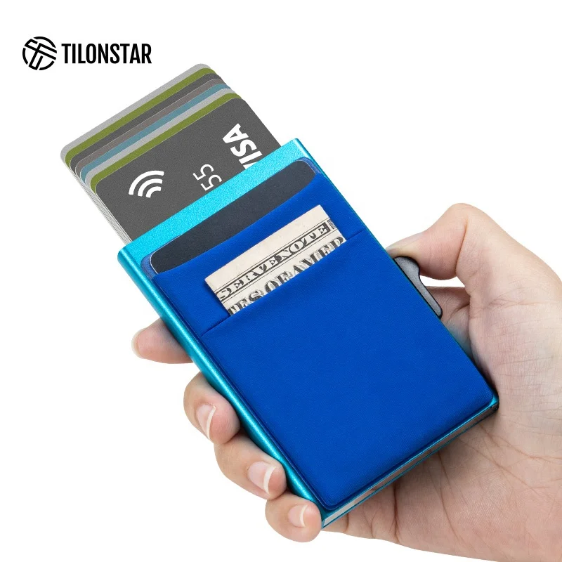 

Waterproof Business Card Case Rfid Credit Card Holder Adhesive Bank Card Holder With Pop