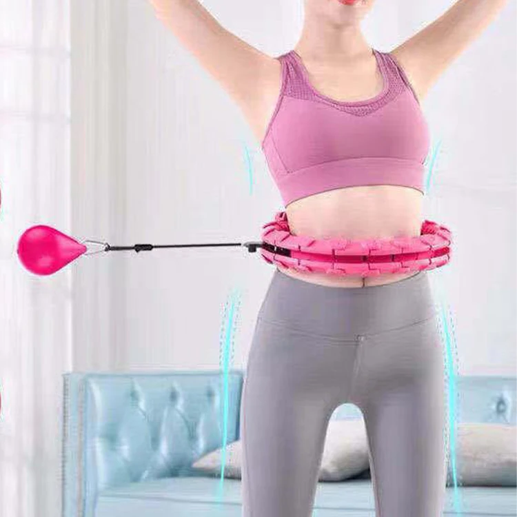 

2021 Detachable Will Not Lose Intelligence Hula Smart Hoop Lose Weight Exercise Detachable Portable Sports Circle Hula Ring, 24 knots pink, 24 knots purple