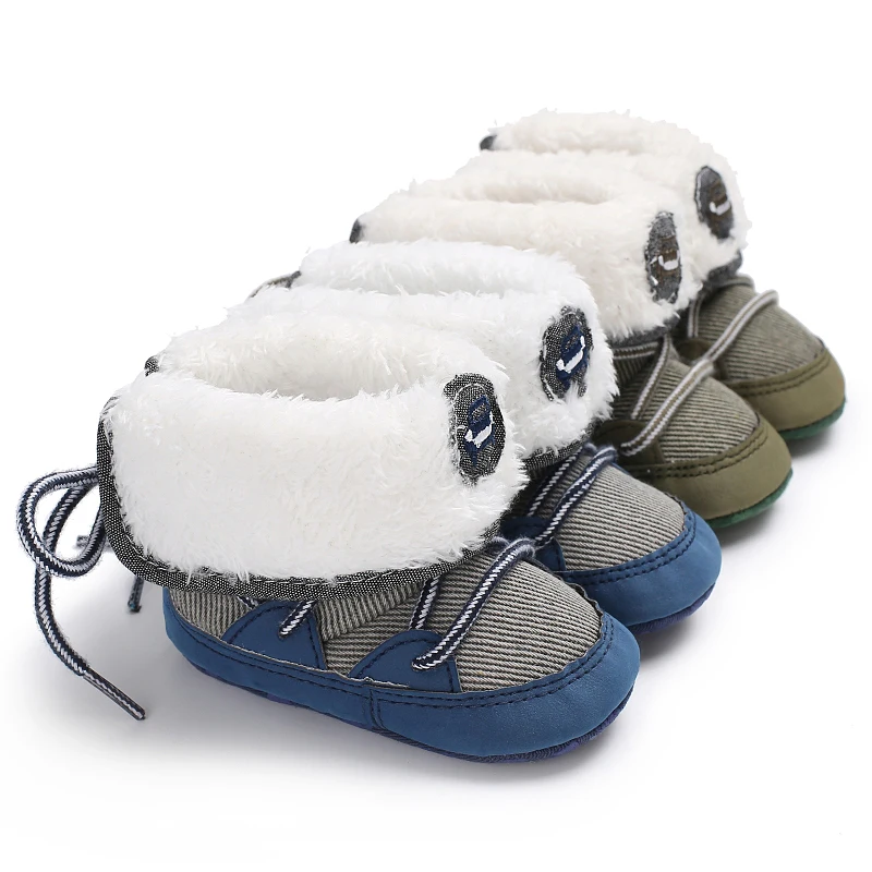 

soft soles, winter warm snow boots, Boys' and girls' baby shoes