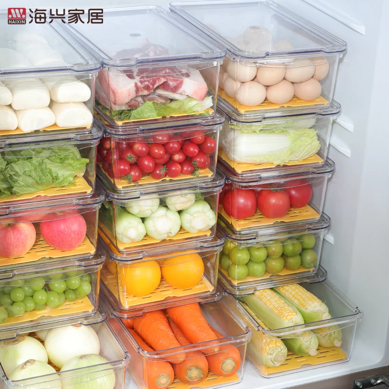 

Fridge Bins Freezer Bins Refrigerator Organizer Stackable Food Storage Containers BPA Free Drawer Organizers, Transparent