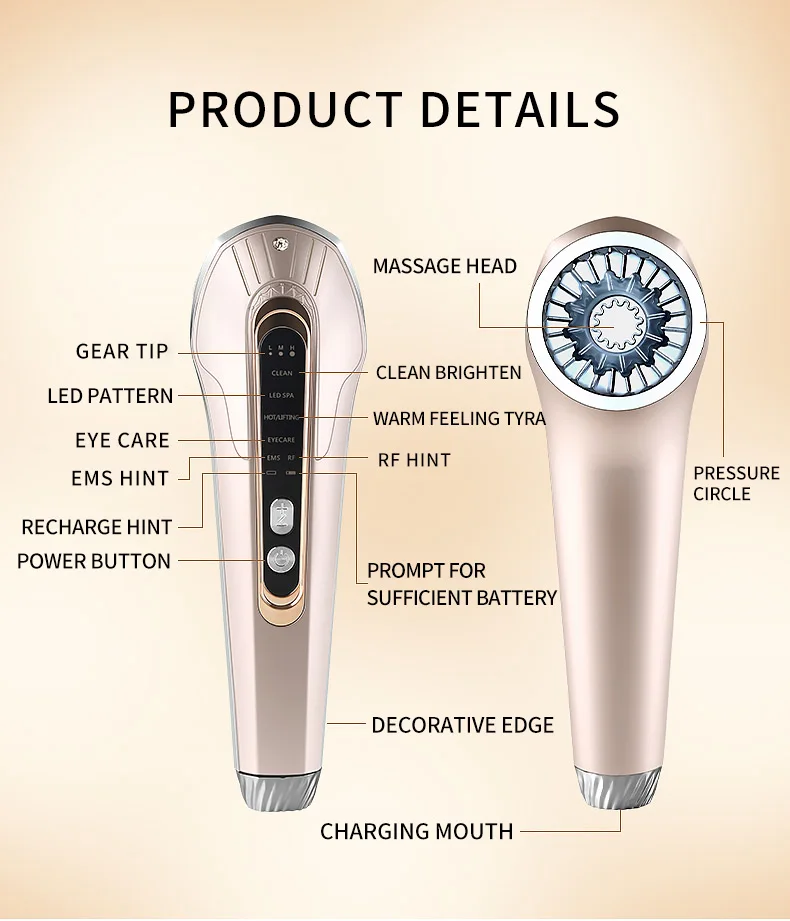 Multi-Functional Beauty Equipment EMS micro current RF color light beauty & personal care