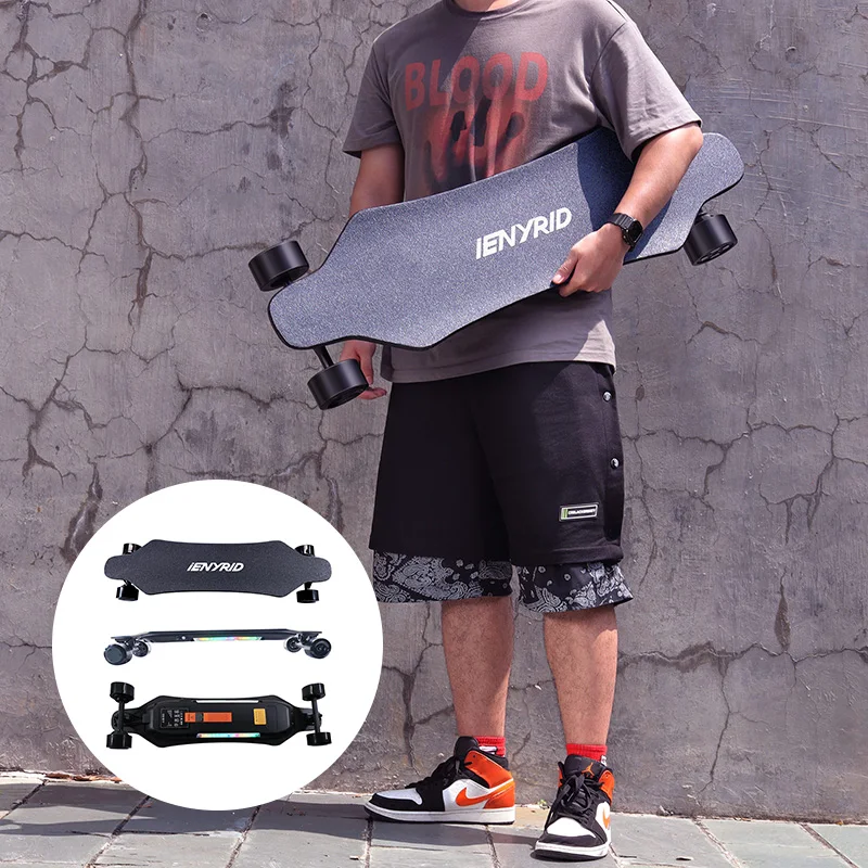 

US Warehouse 40Km/H 1000W *2 Motor Hub Drop Shipping Skate Mountain Board Longboard All Terrain Off Road Electric Skateboard