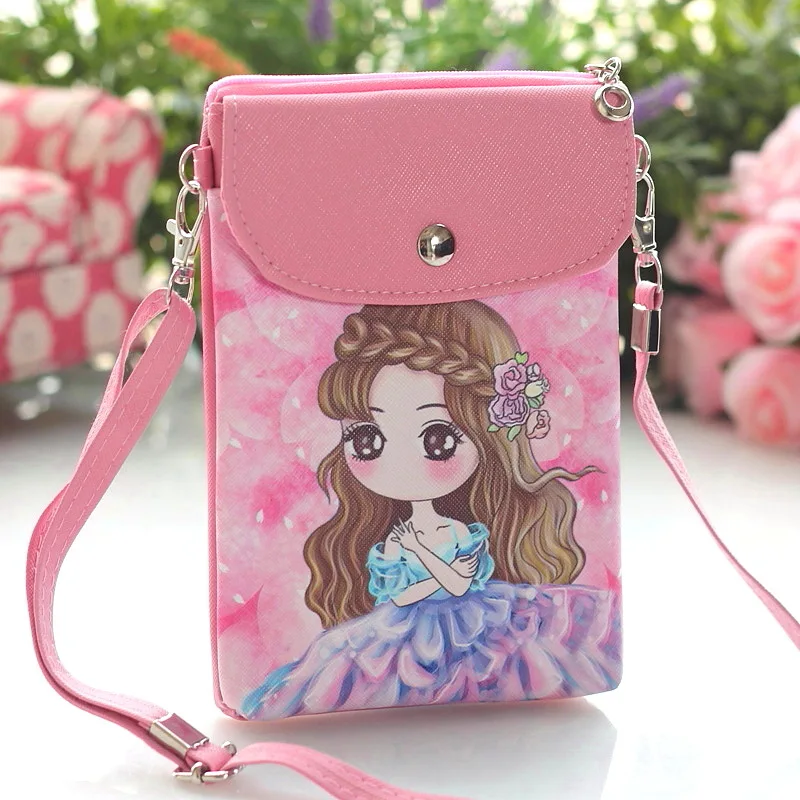 

17 Colors PU Leather Cartoon Cute Doll Girl Snack Bag Lady Convenient Cross Slung Purse Single Shoulder Mobile Phone Bag