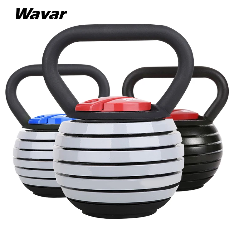 

2021 New Arrival 40LBS Custom Adjustable Handle Weight Kettlebell With Plates, Blue+white, red+white, red+black