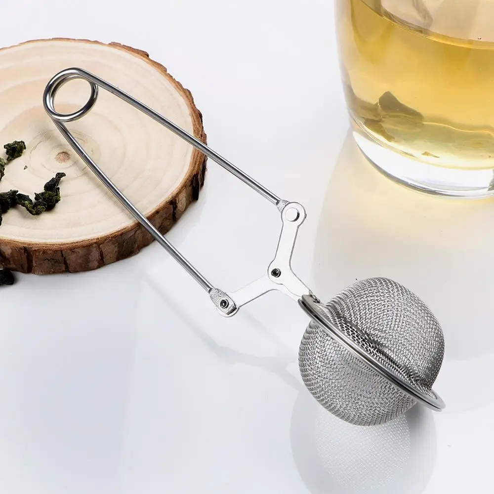 

HCoffee Herb Spice Filter Diffuser Handle Tea Ball ILIFE Tea Infuser Stainless Steel Sphere Mesh Tea Strainer, As photo