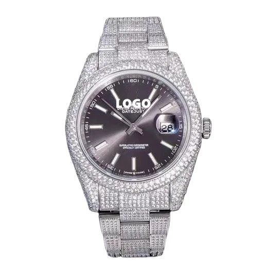 

patek audemars RM watch ETA movement 904l steel 126333 41mm Full Diamond Ice cube Gypsophila Luxury brand watch