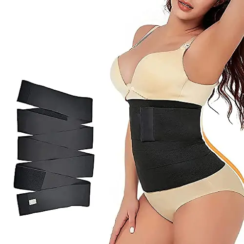 

Wholesale Sweat Bandage Wrap Waist Trainer Corset Belly Tummy Wrap Snatch Waist Belt, Black