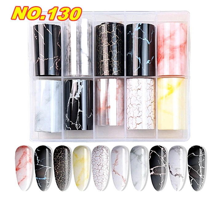 

Factory Sale Marble Foil Logo Sheet Nail Art Decoration Nail Art Stickers & Decals Custom Nail Foil