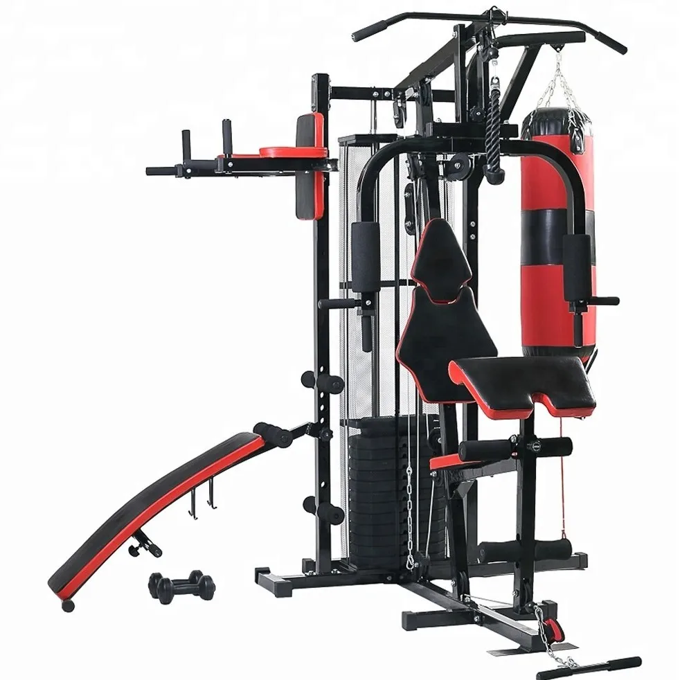 

YYH Hot Selling New Multi Gym 45KG Weight Plate Multi Station Home Gym Heavy Duty Frame with Dumbbell Exercise Bench, Colors