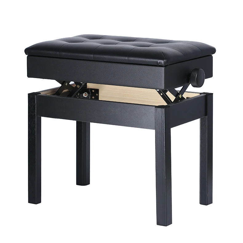 

Durable Quality Guarantee Wear Resisting Waterproof PU Leather Black Piano Chair Adjustable Piano Bench