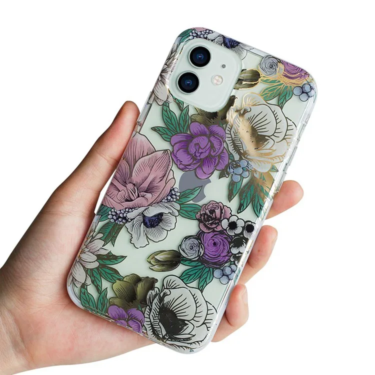 

Custom Shining Flower Hybrid Clear Print IMD Mobile Phone Case For iPhone 12 Mini 12 Pro Max Case, Accept customized