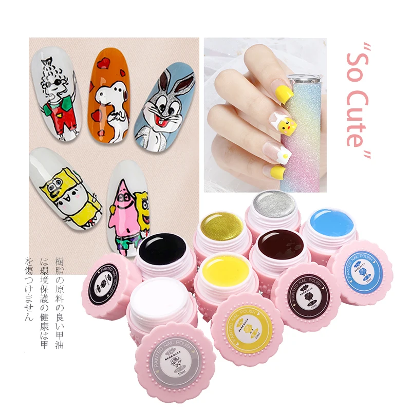 

2021 New Nail Gel Polish 12 Colors Painting Bright Color UV Nail Gel Nail Art