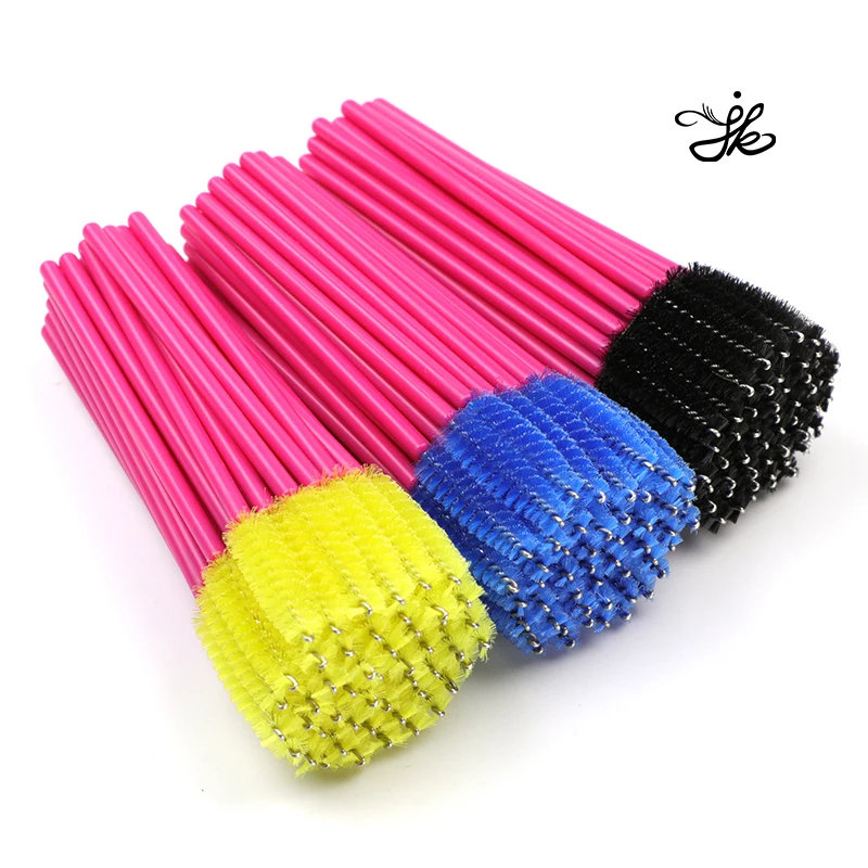 

Solid Mini Colorful Plastic Pink Makeup Eyelash Disposable Mascara Brush Wands, 66 types