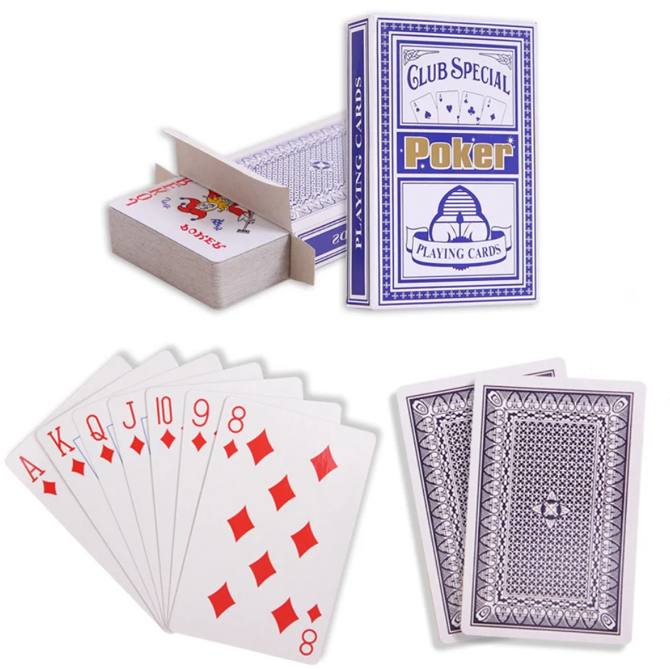 

Customized logo ordinary paper playing card game playcard Advertising Poker, Blue, red