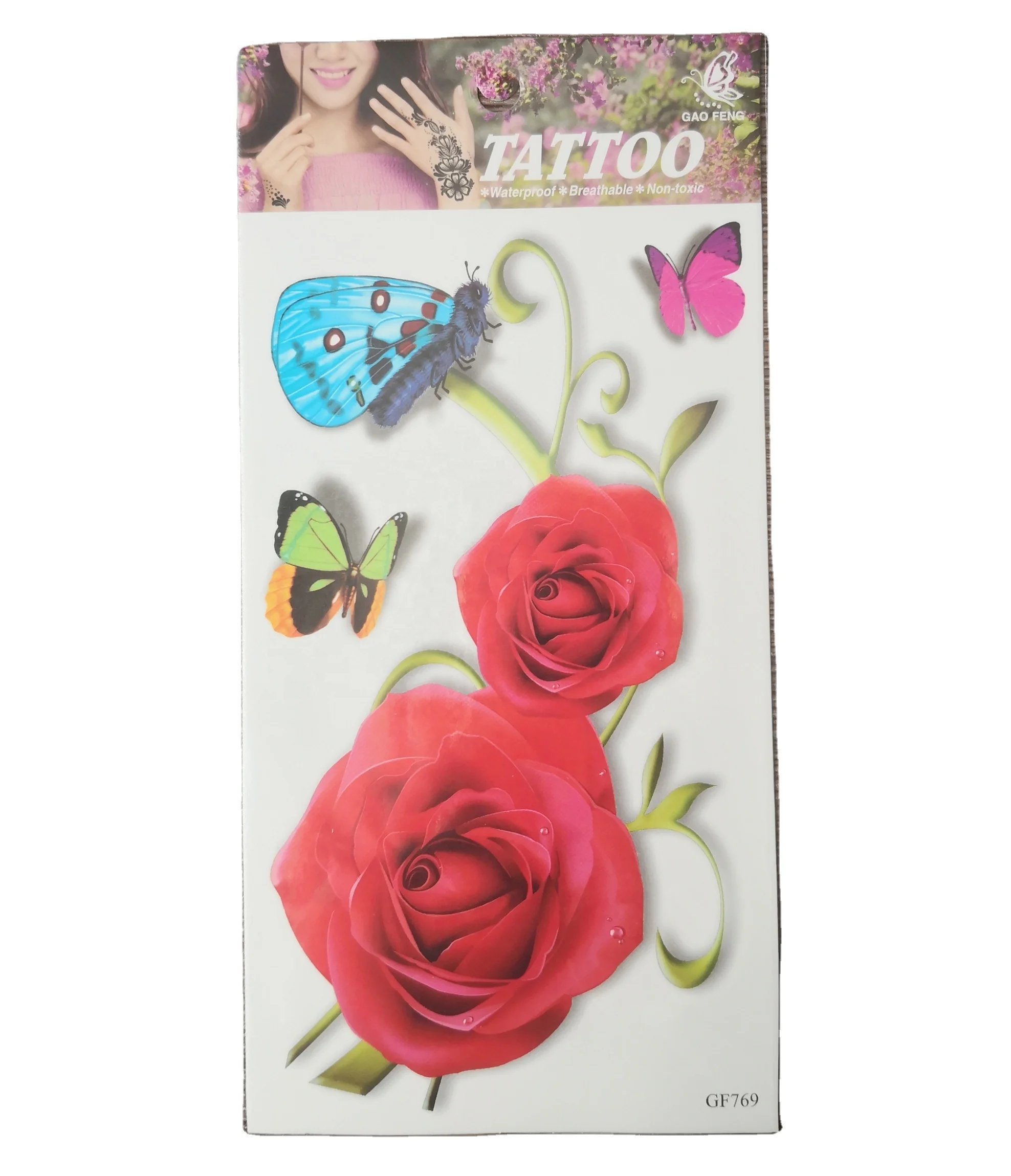 

Cheap 2022 up-to-date styling professional Colorful Beautiful flower body tattoo sticker arm waterproof, Cmyk