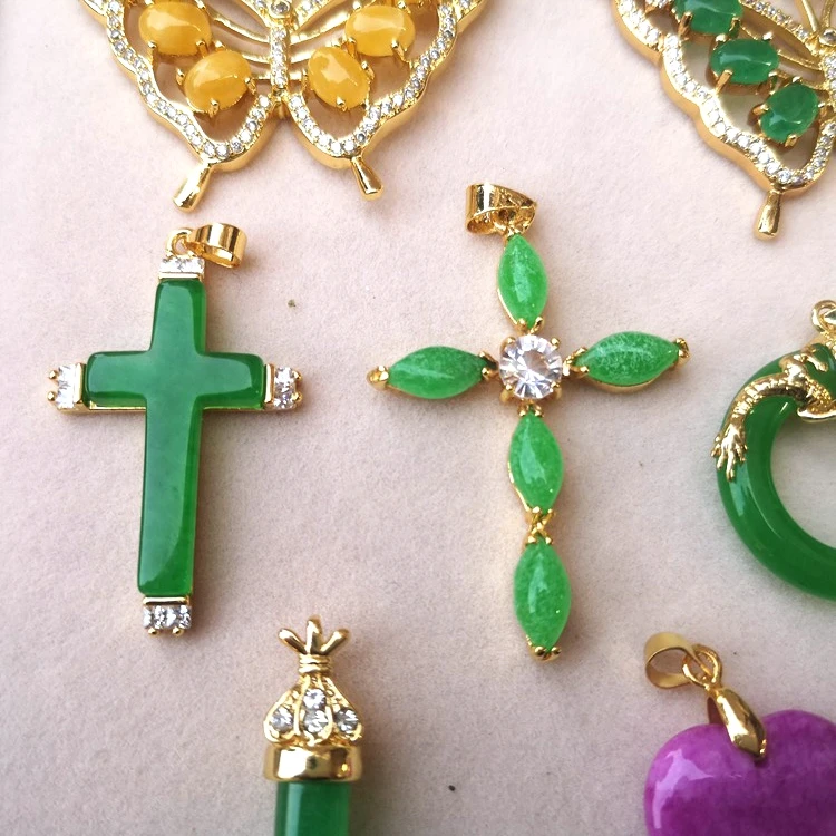 Jialin Jewelry Wholesale Charms Natural Crystal Gemstone Malaysian Jade