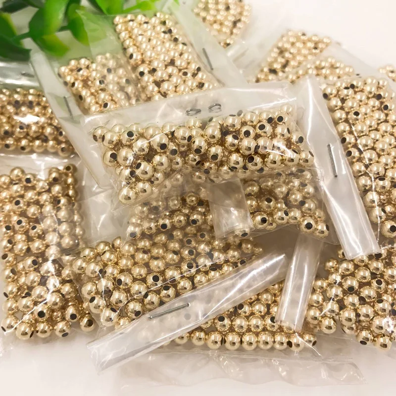 

High Quality Wholesale 14K Gold Filled Round Ball Copper Bead Brass Spacers Beads, 4 options