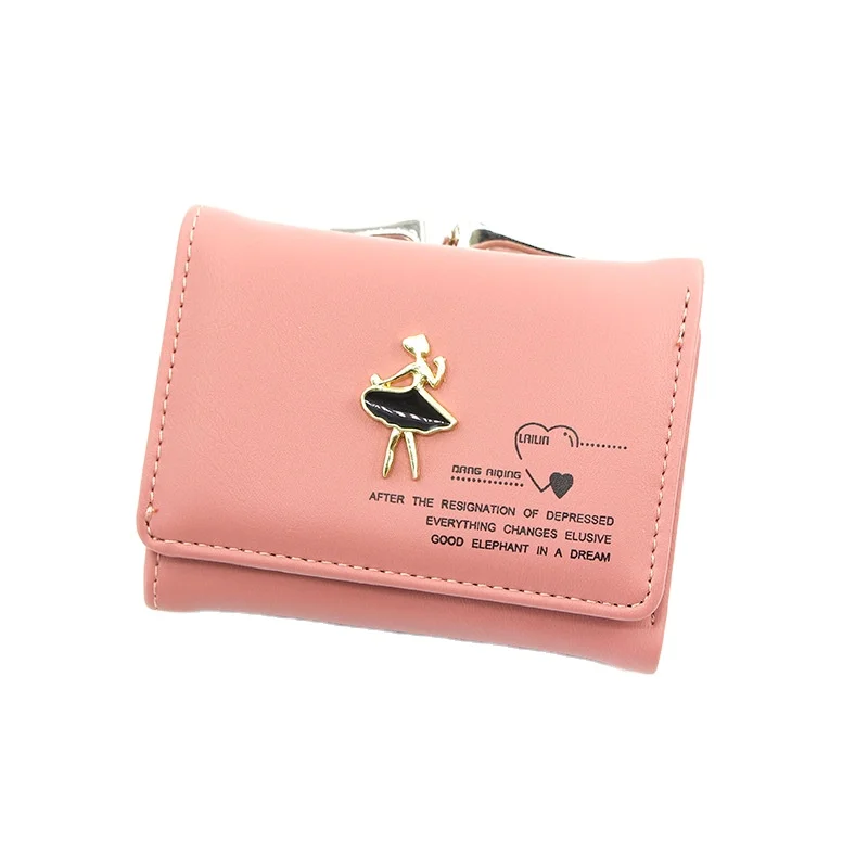 

Hot sale money lady foldable wallet change card purse magnetic clasp short purse, Customized color