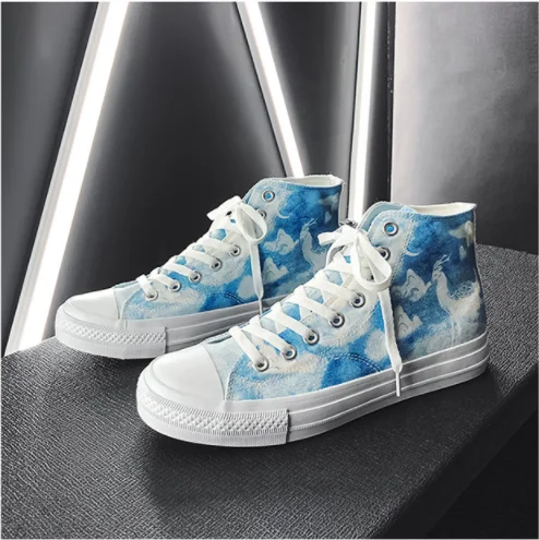 

2022 new arrived printed logo OEM sneaker manufacturer high top low cut canvas shoes fashion private label custom sneakers men