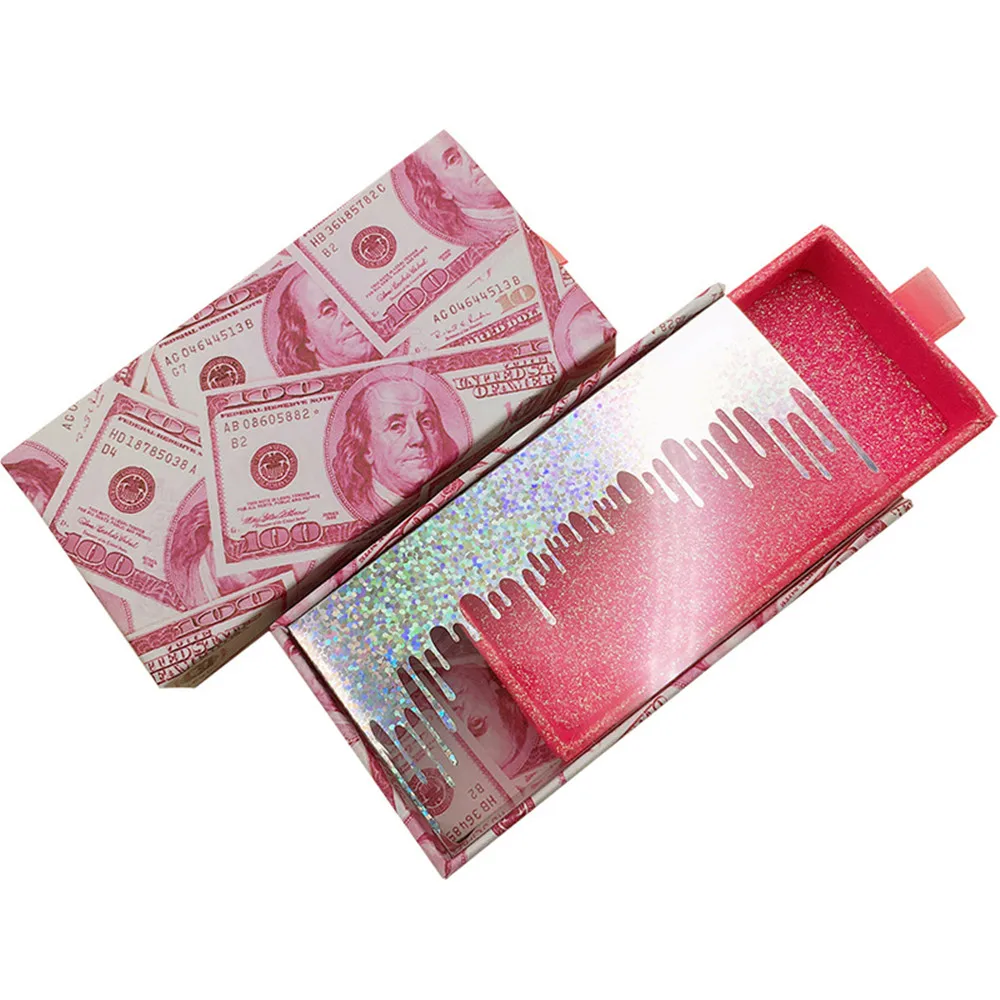 

Lash money packing money box lashes 25 mm 3d mink eyelash pink eyelash box packaging, Natural black