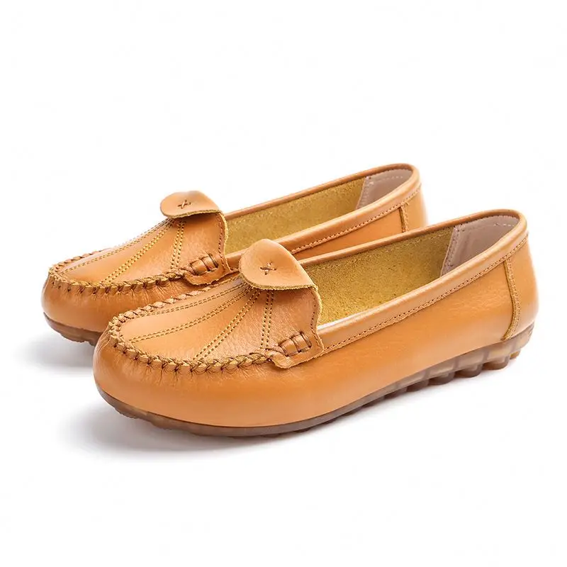 

Hot Sale Factory Ladies Leather Shoes Flat Retro Women Mother Shoes, Optional