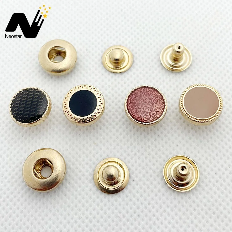 

Fashionable Designer Customized Colorful Logo Brand Metal Shirt Button By Snap