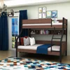 Adult twin over full wooden bunk bed for 3 people, bunk double bed modern for sale bedroom sets