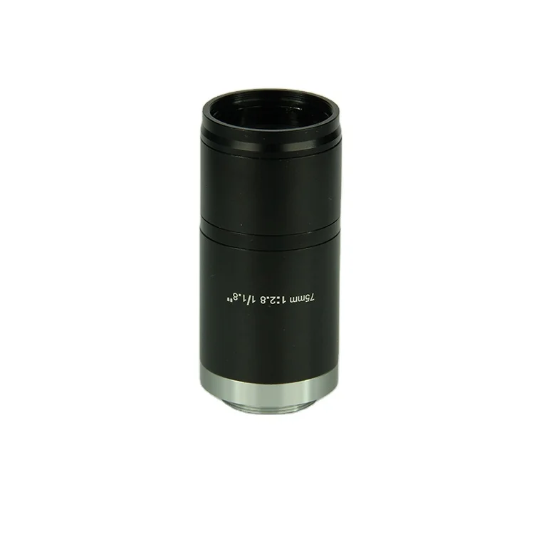 

5MP 75mm F2.8 1/1.8" Fixed Focus C-mount FA Machine vision inspection lens, Black